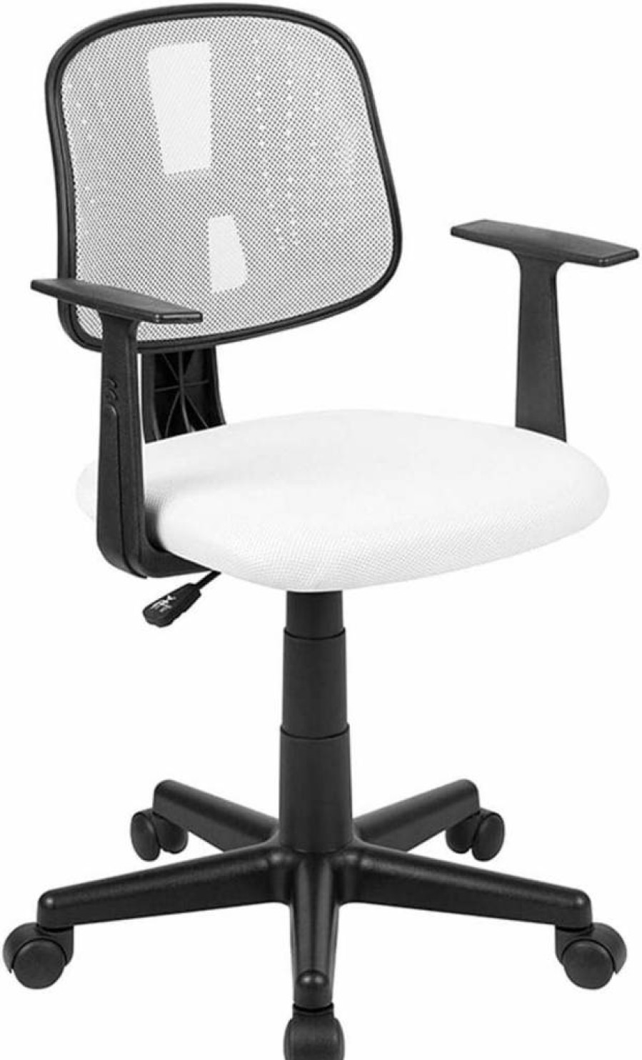 Flash Furniture Mid-Back Black Mesh Office Chair with Swivel & Adjustable Arms, Ergonomic Task Chair for Home & Workspace