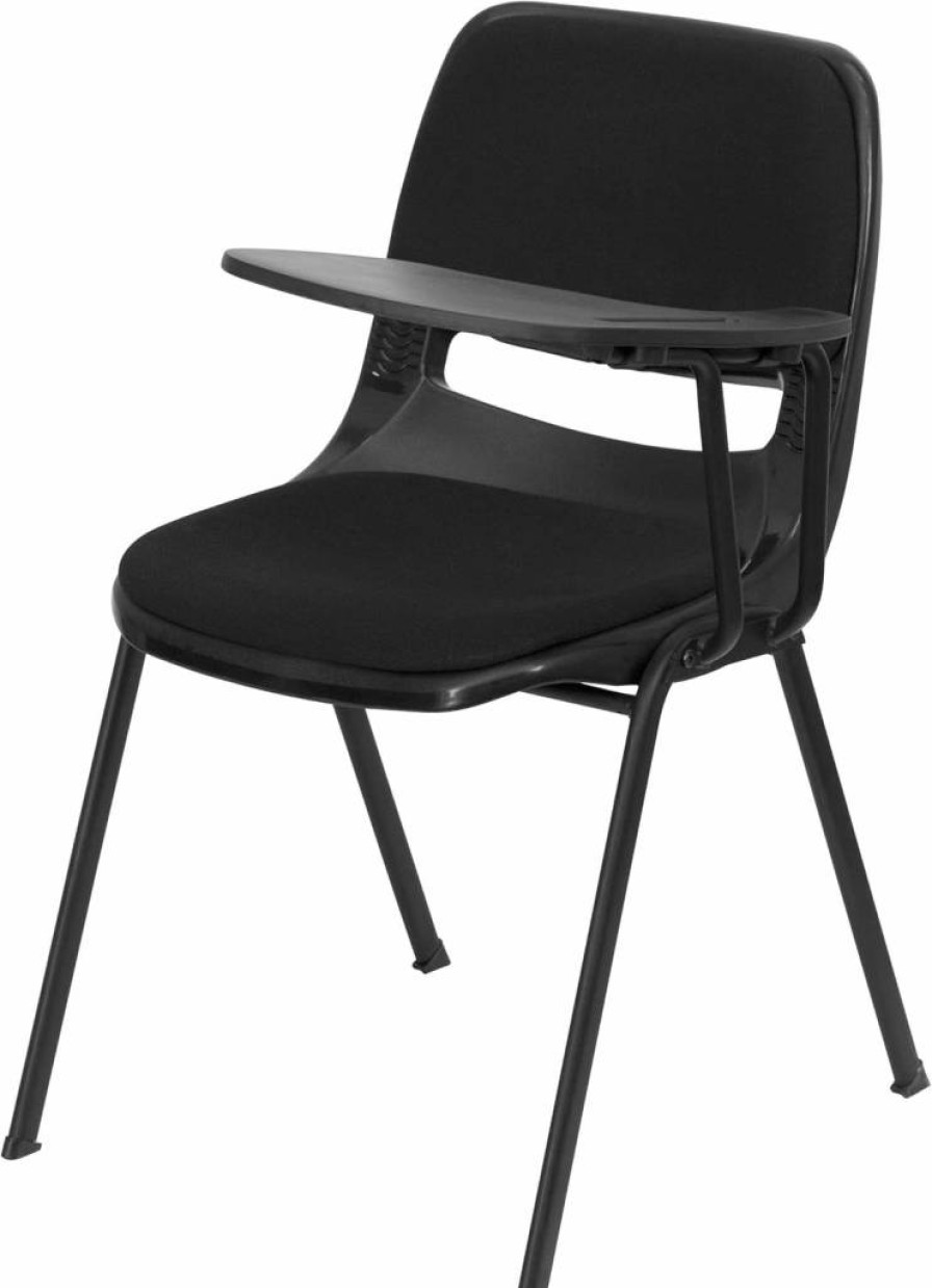 Flash Furniture Hercules Series Kids Stack Chair - Black Ergonomic Shell, 440 lb Capacity, 12" Seat Height, Set of 1 (17"D x 13.88"W x 22"H)