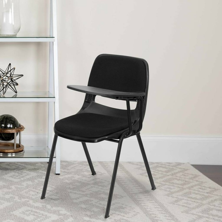 Flash Furniture Hercules Series Kids Stack Chair - Black Ergonomic Shell, 440 lb Capacity, 12" Seat Height, Set of 1 (17"D x 13.88"W x 22"H)