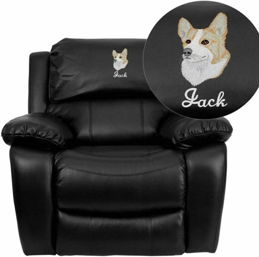 Flash Furniture Dreamweaver Black LeatherSoft Rocker Recliner Chair with Custom Design Options