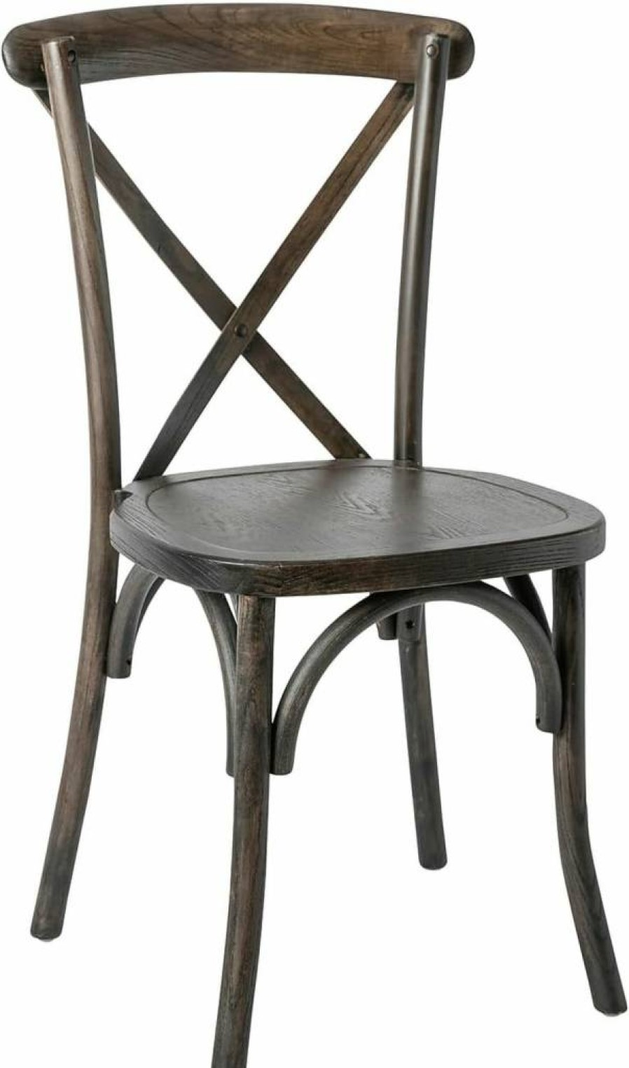 Flash Furniture Hercules Series Solid Oak Wood Cross Back Dining Chair - Heavy Duty Comfort
