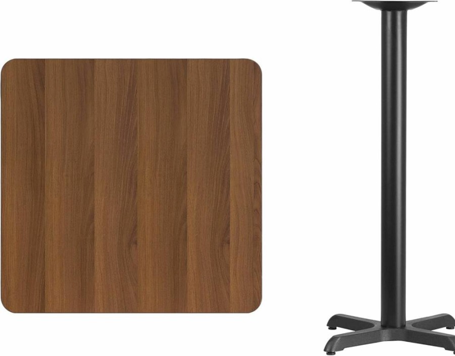 Flash Furniture Stiles 30-Inch Square Laminate Bar Table with 22x22 Inch Height-Adjustable Base