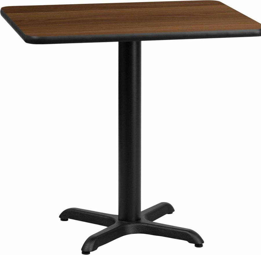 Flash Furniture Stiles 24x30 Inch Black Laminate Rectangular Table with 22 Inch Square Base