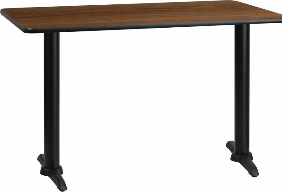 Flash Furniture 30x48 Inch Natural Laminate Rectangular Table with Adjustable 22-Inch Height Bases