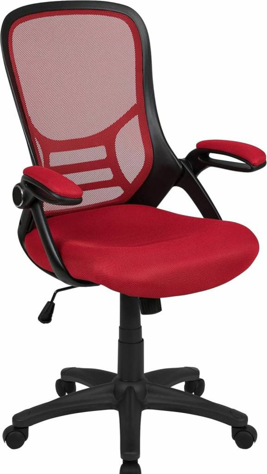 Flash Furniture High Back Ergonomic Mesh Office Chair with Flip-Up Arms, Swivel & Black Frame – Porter Series
