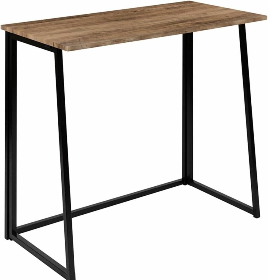 Flash Furniture 36" Rustic Natural Folding Computer Desk for Home Office - Compact Walker Small Space Solution