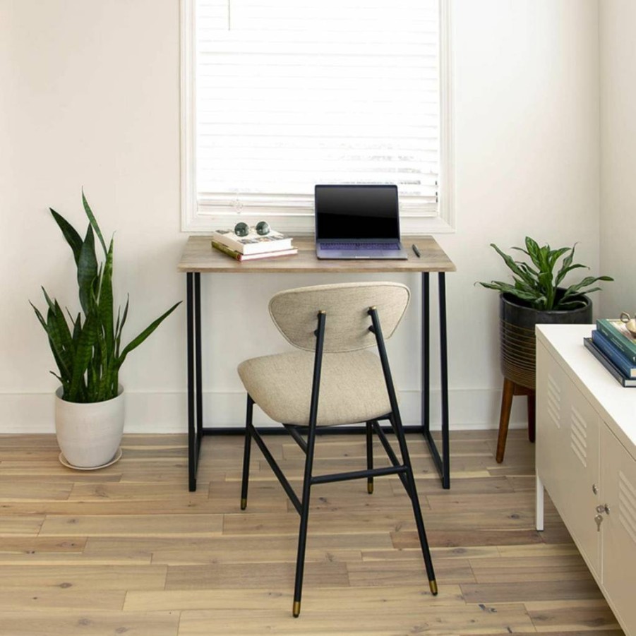 Flash Furniture 36" Rustic Natural Folding Computer Desk for Home Office - Compact Walker Small Space Solution