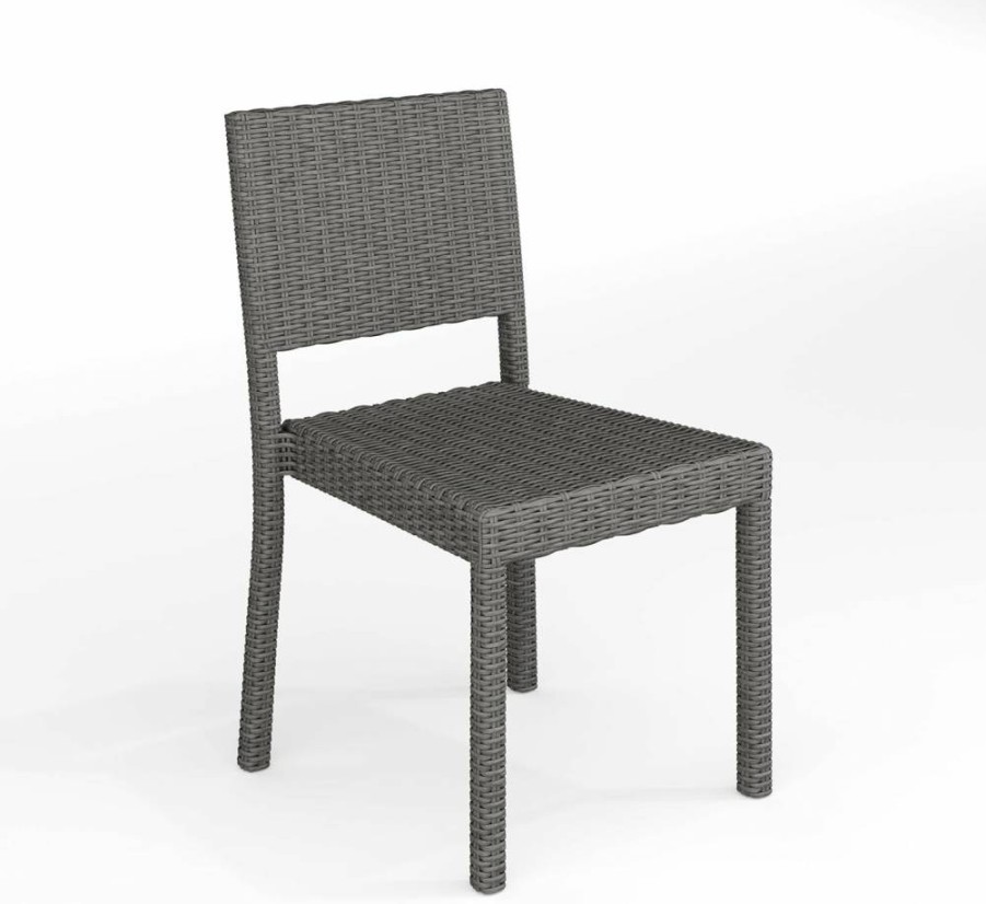 Martha Stewart Bedford Indoor-Outdoor Stackable Rattan Wicker Patio Chairs, Brown, Set of 2