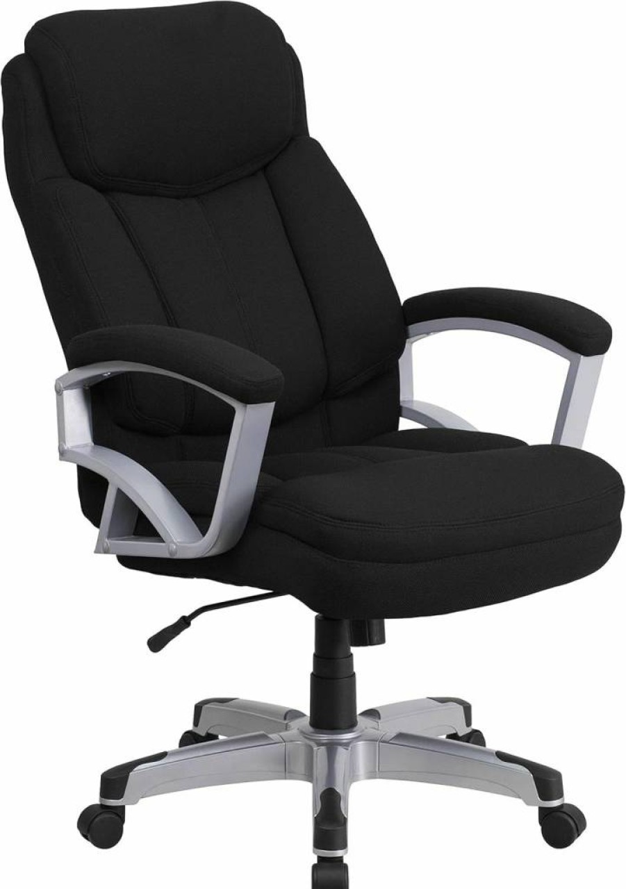 Flash Furniture Hercules Series Big & Tall Executive Office Chair - 500 lb Capacity, Black Leathersoft, Swivel, Ergonomic Design with Arms
