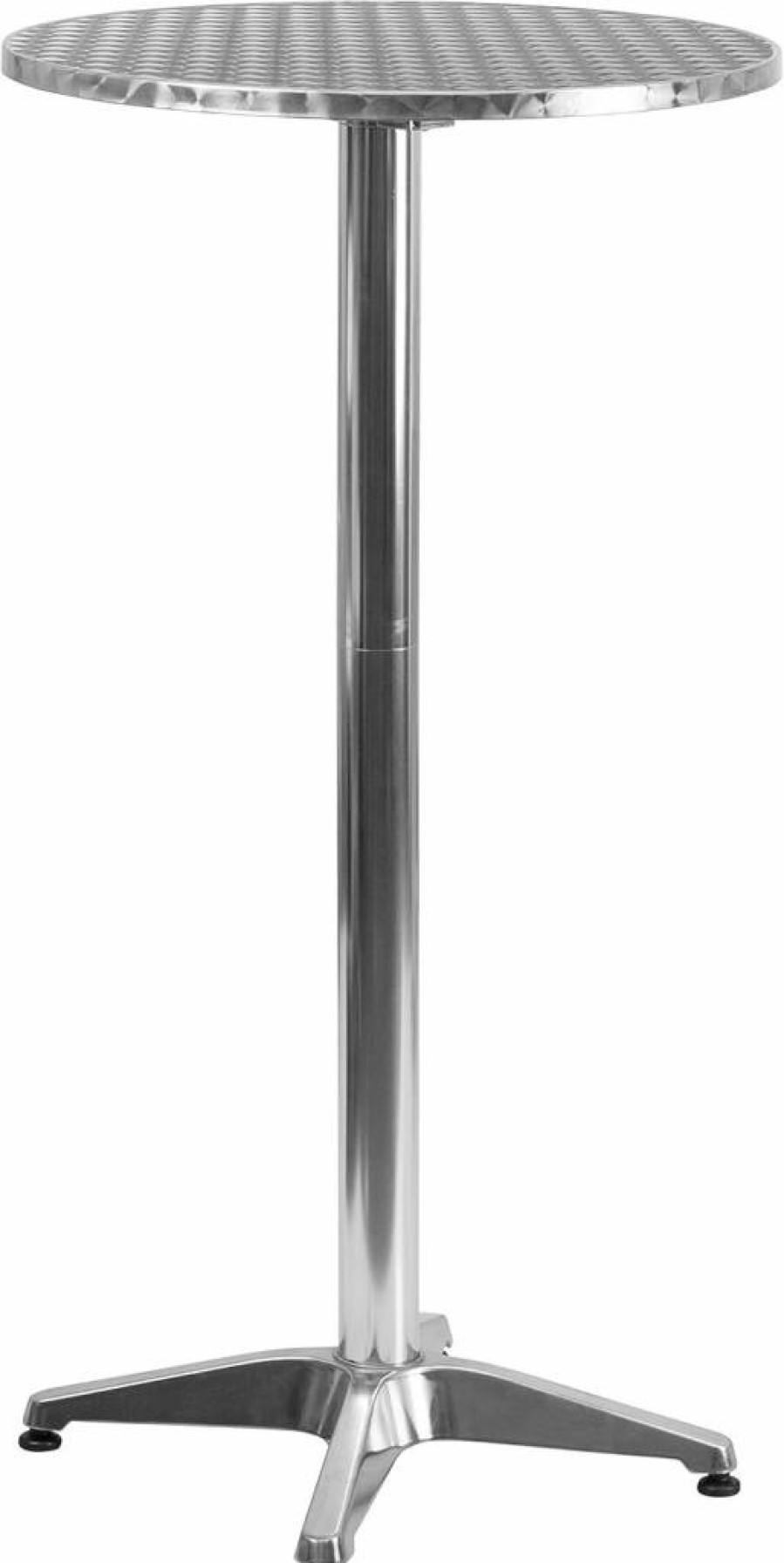 Flash Furniture 23.25" Silver Round Aluminum Bar Table with Flip-Up Top - Indoor/Outdoor Heavy-Duty Cocktail Table