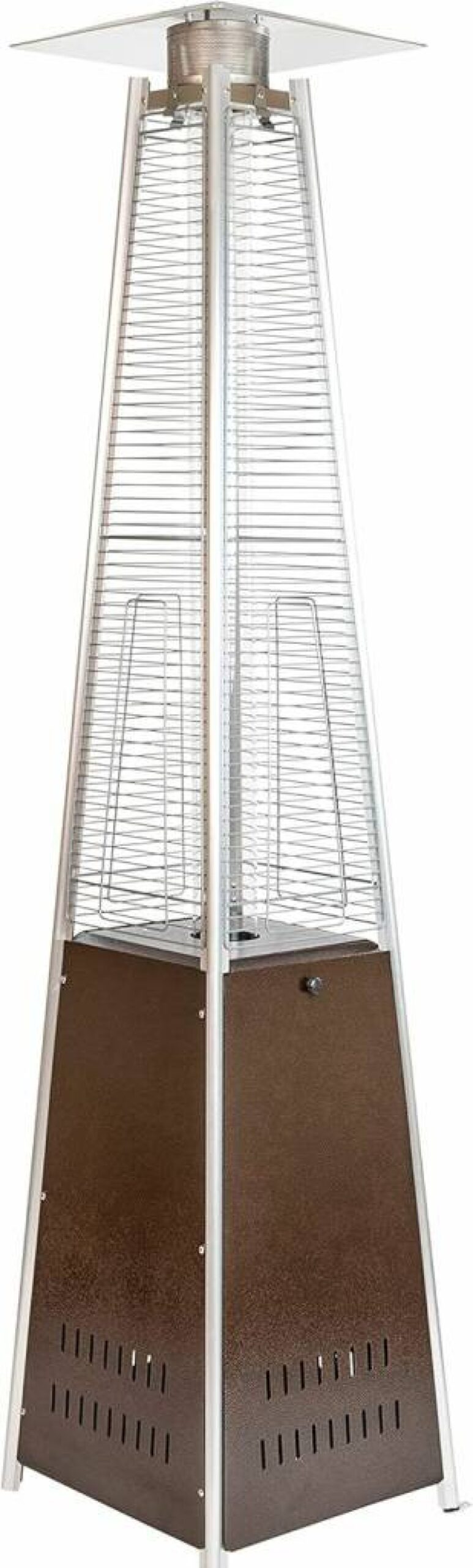 Flash Furniture 7.5ft Stainless Steel Outdoor Patio Heater with Wheels - 42,000 BTU for Residential & Commercial Use - Silver