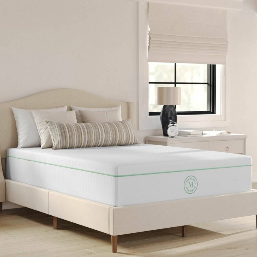 Martha Stewart 12" Queen Medium-Firm Memory Foam Mattress with Cooling Gel & Removable Jacquard Cover - Sleepcomplete Mattress in a Box, White
