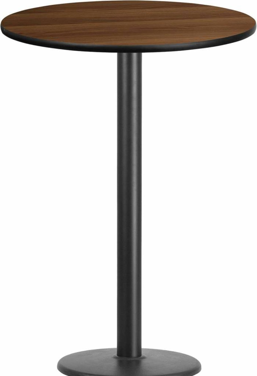 Flash Furniture 30-Inch Round Black Laminate Bar Table with 18-Inch Height Adjustable Base