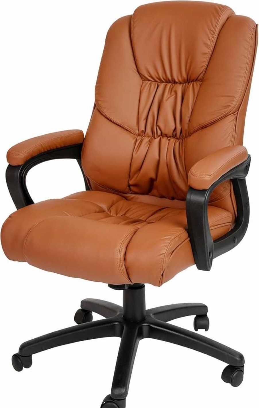 Flash Furniture Big & Tall Ergonomic Swivel Office Gaming Chair with Adjustable Height and Padded Armrests, Leathersoft Black