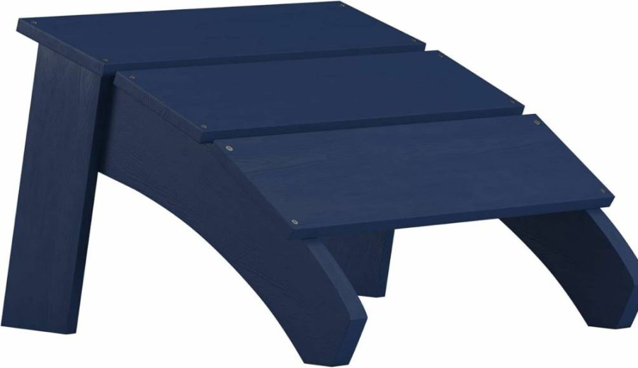 Flash Furniture Commercial Grade Gray Adirondack Ottoman - All-Weather Indoor/Outdoor Footrest