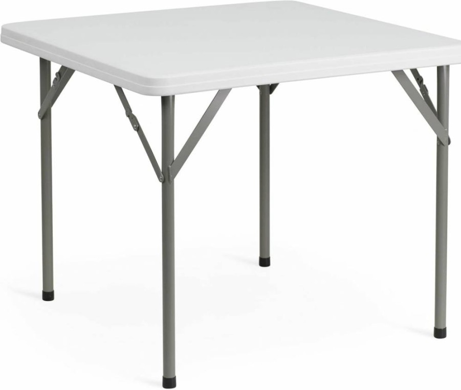 Flash Furniture Elon 2.85' Square White Folding Table - Portable Indoor/Outdoor Banquet Table with Locking Legs