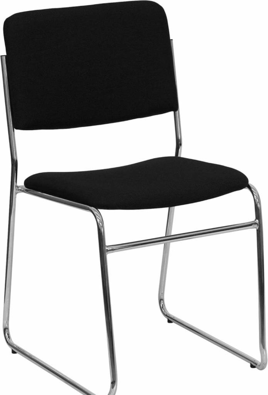 Flash Furniture Hercules Series 500 lb Capacity Stacking Chair - Gray Fabric, Sled Base, High Density