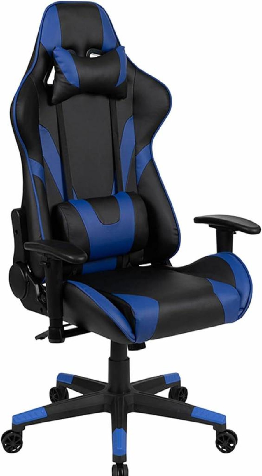 Flash Furniture Ergonomic Gaming Chair - Adjustable Red & Blue PC Office Chair with 360 Swivel and Dual Wheel Casters