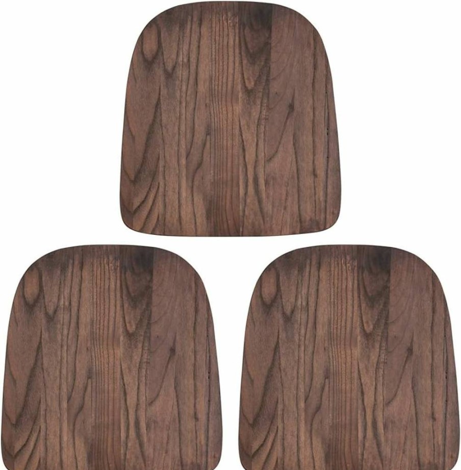 Flash Furniture Perry Rustic Walnut Wood Seat Replacement for Metal Chairs