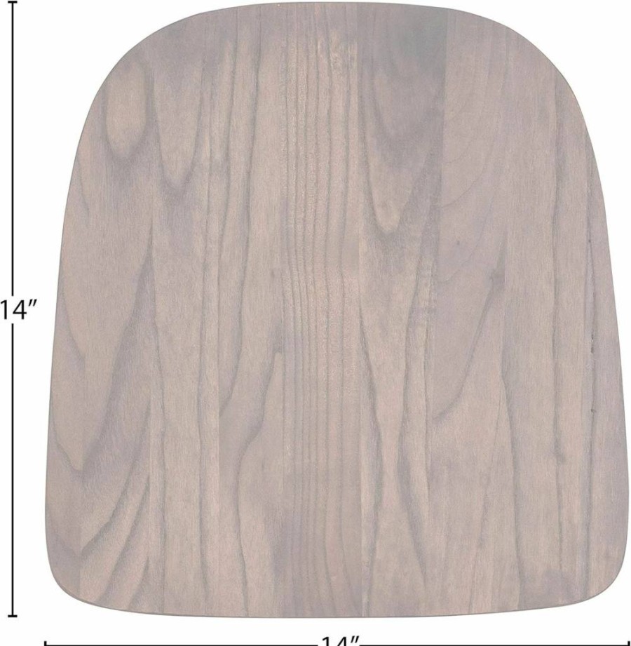 Flash Furniture Perry Rustic Walnut Wood Seat Replacement for Metal Chairs
