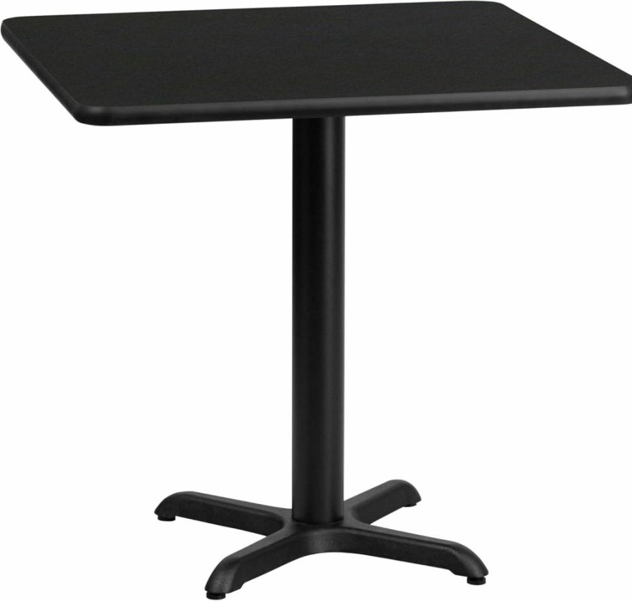 Flash Furniture 24" Square Black Laminate Dining Table with 22" Square Base - Stylish Modern Kitchen Table