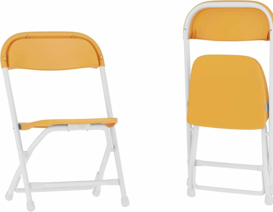 Flash Furniture 2-Pack Kids' Black Plastic Folding Chairs for School, Party, and Events