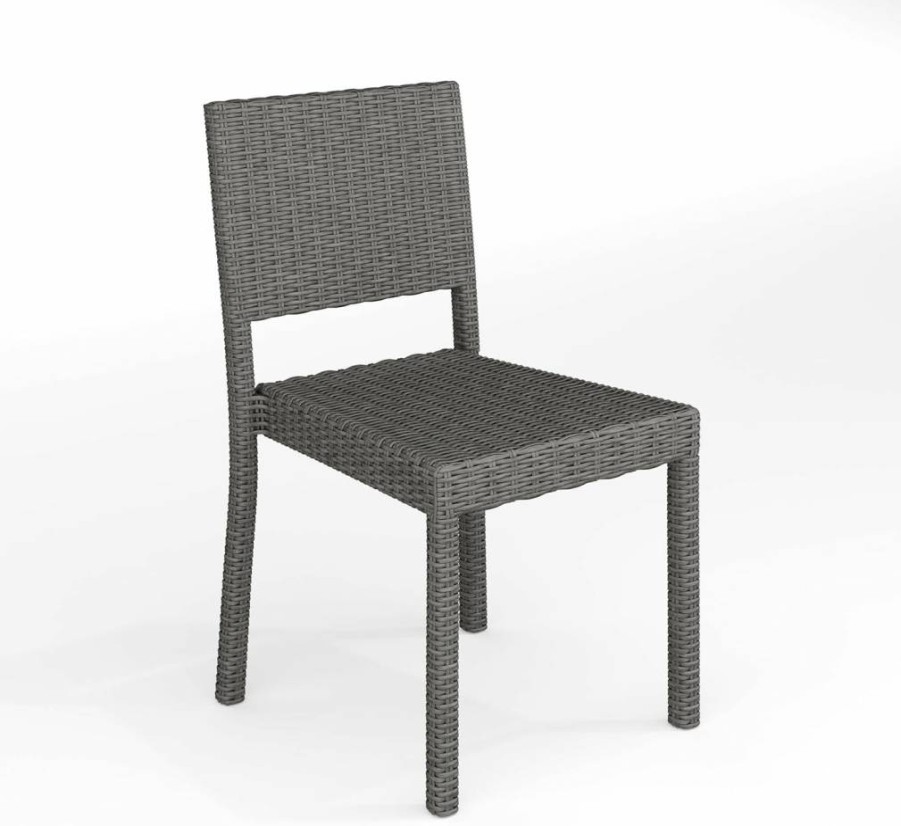 Martha Stewart Bedford Stackable Patio Chair - Indoor Outdoor Rattan Wicker Design in Brown