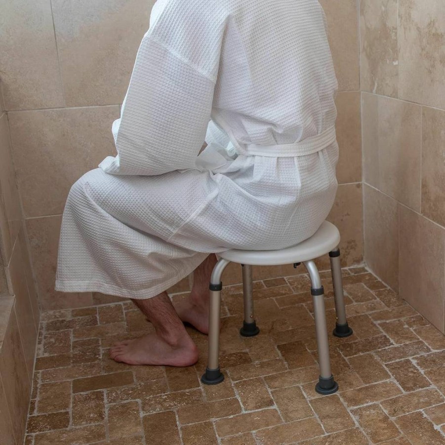 Flash Furniture Hercules Series Adjustable Height Aluminum Shower Chair - 300 lb Capacity, Anti-Slip Gray Medical Bath Seat