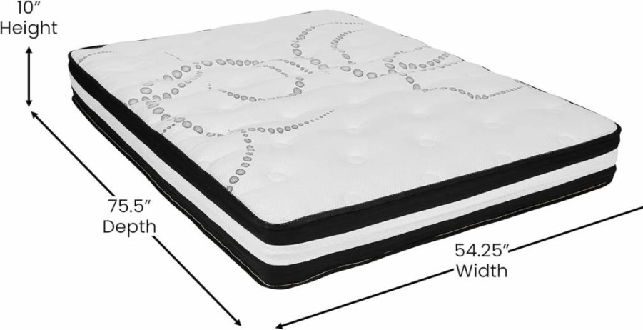 Flash Furniture Capri 12" King Hybrid Mattress in a Box - Pocket Spring & Foam for Pressure Relief & Comfortable Sleep
