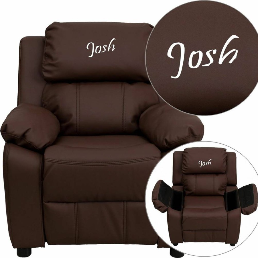 Flash Furniture Brown Kids Recliner Chair - Comfortable Textured TXT Fabric for Children