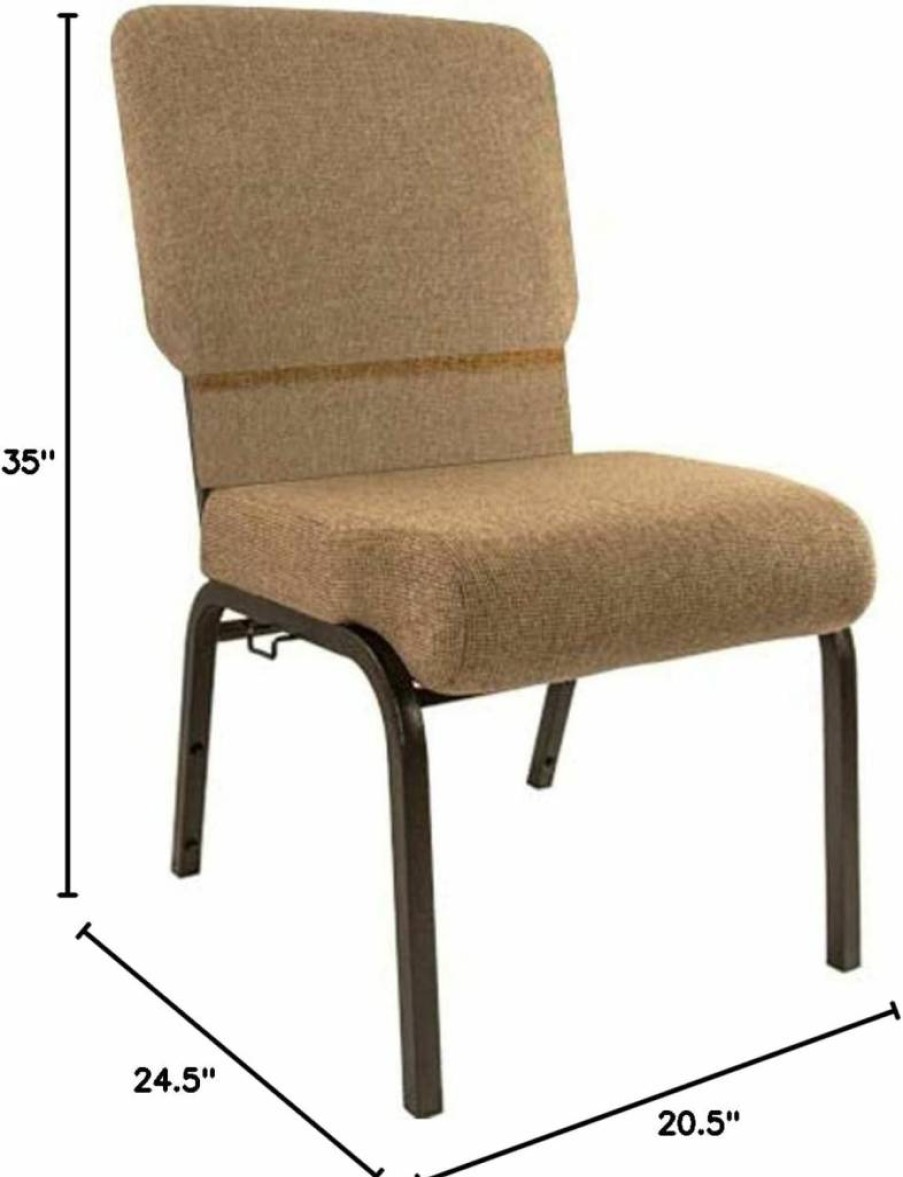 Flash Furniture Mixed Tan Church Chair 20.5" Wide - Comfortable Advantage Series Seating
