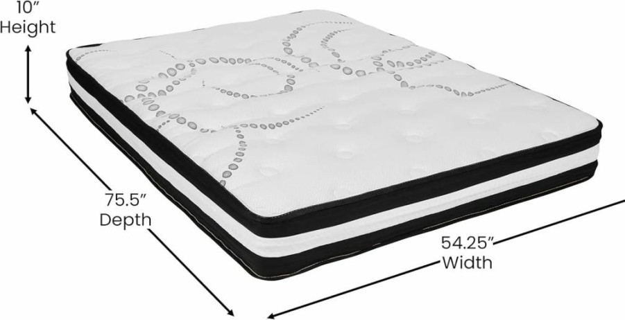 Flash Furniture Capri 12" Hybrid Mattress in a Box - Twin Size, Pocket Spring & Foam for Pressure Relief, Comfortable Sleep Solution