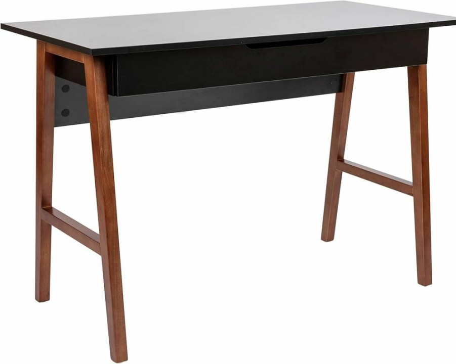 Flash Furniture Darla 42" Black Computer Desk with Storage Drawer - Home Office & Bedroom Writing Desk