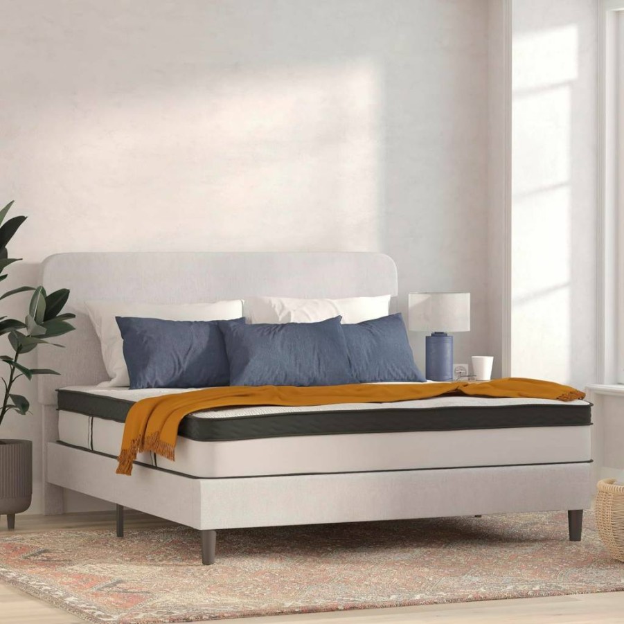 Flash Furniture Capri 12 Inch Twin Memory Foam & Pocket Spring Mattress in a Box - CertiPUR-US Certified, White, Comfortable Sleep Solution