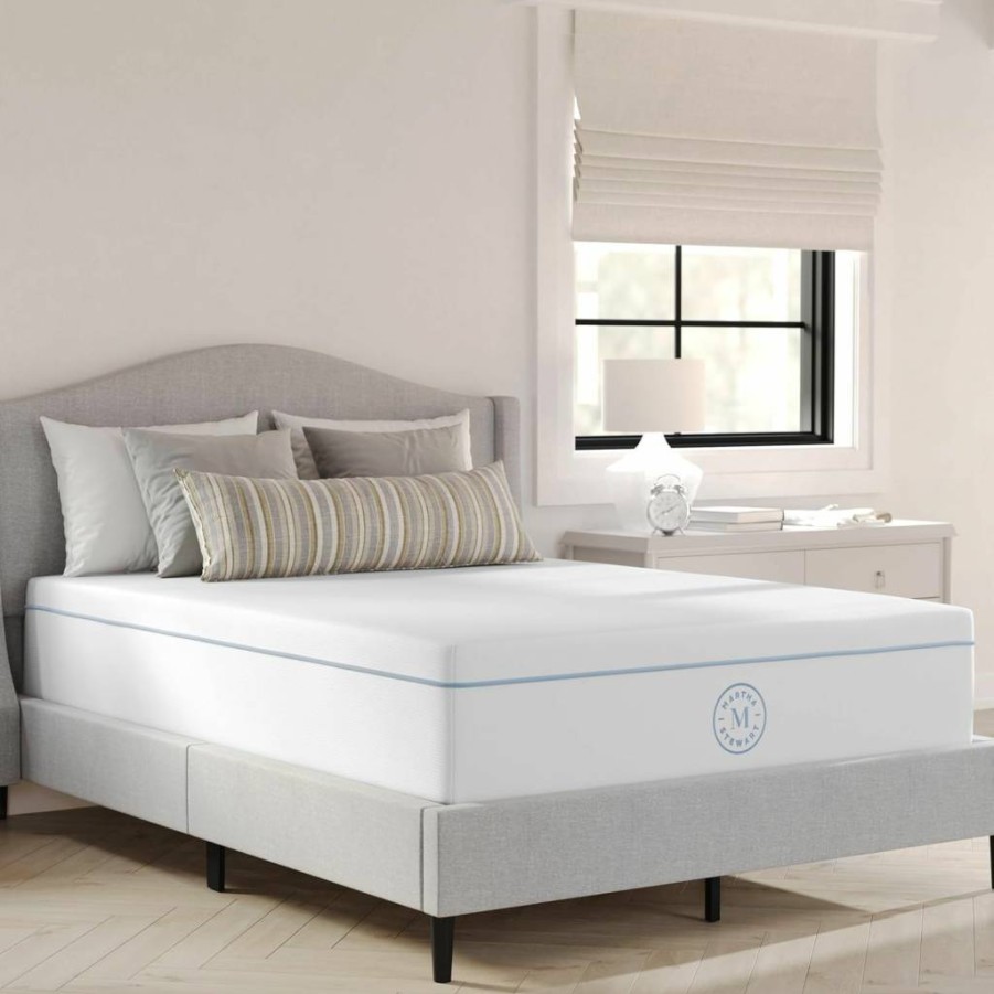 Martha Stewart 12" Firm Hybrid Mattress in a Box - Pocket Spring & Cooling Foam, Dual-Action Cooling, 5-Zone Support, Coolweave Cover, White