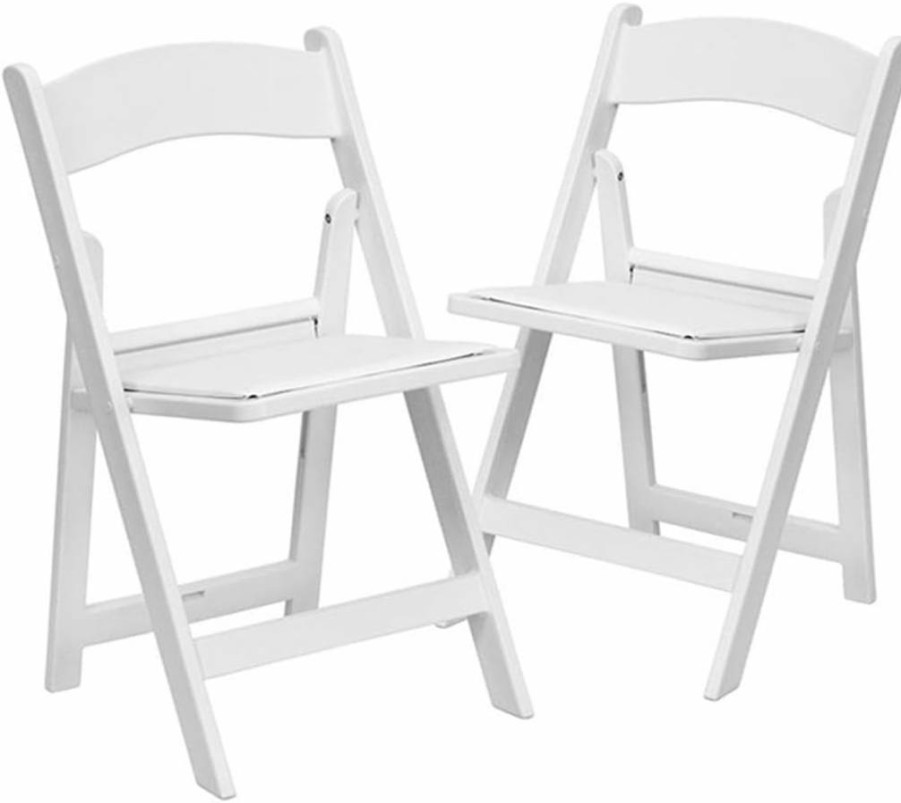 Flash Furniture Hercules Series 4-Pack White Resin Folding Chairs - 800lb Capacity, Lightweight & Comfortable for Events