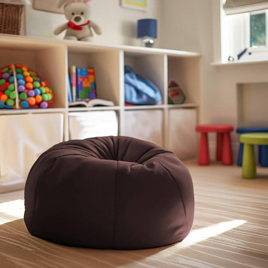 Flash Furniture Dillon Kids Bean Bag Chair - Foam-Filled, Machine Washable Purple Cover for Children & Teens
