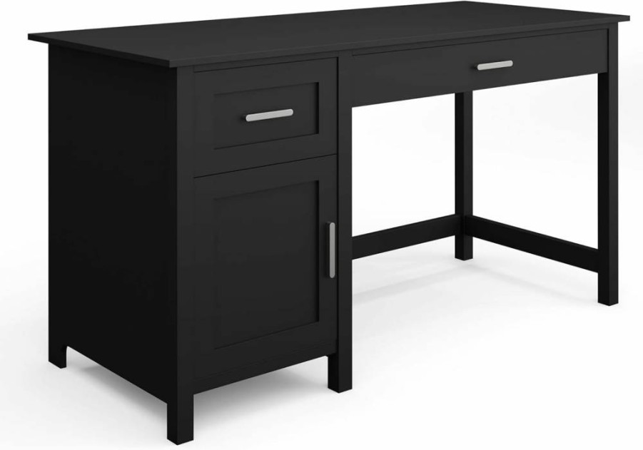 Martha Stewart Gray Hutton Shaker Style Home Office Desk with Brushed Nickel Hardware and Storage