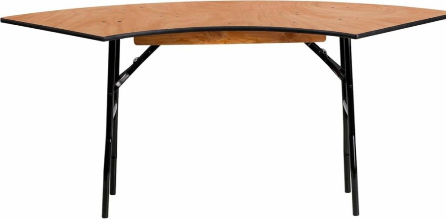 Flash Furniture 5.5ft x 2ft Ginny Serpentine Folding Banquet Table - Portable Wood Event Table