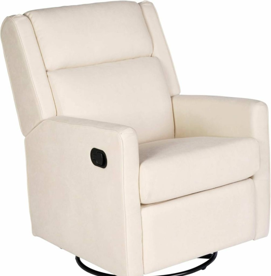 Flash Furniture Light Gray Fabric Swivel Recliner Chair - 360 Degree Swivel Glider Rocker for Living Room, Bedroom, Nursery
