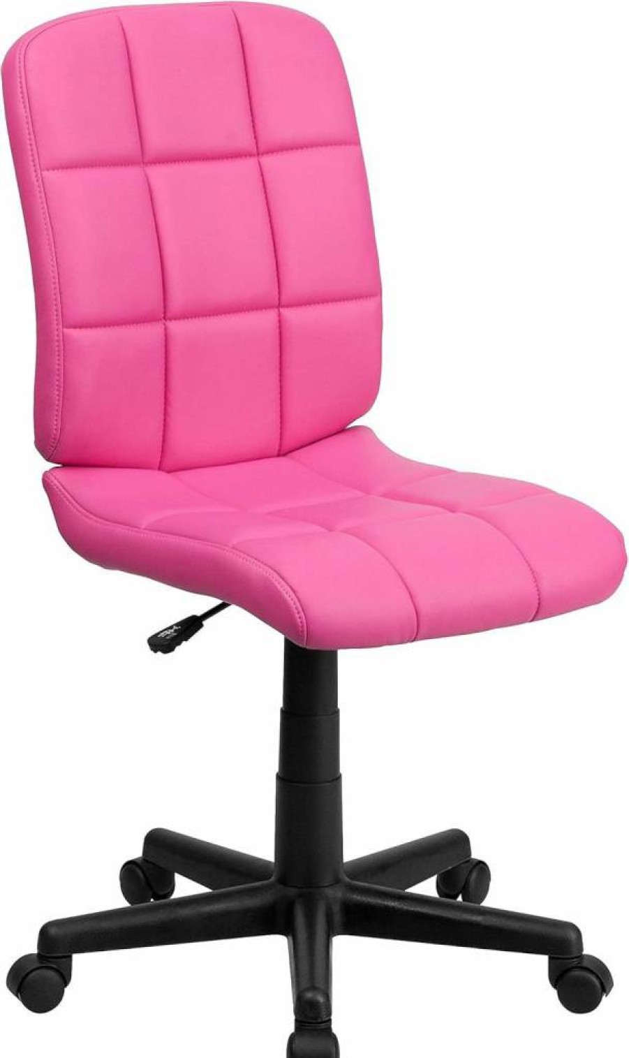 Flash Furniture Clayton Modern Swivel Office Chair - Adjustable Height, Mid-Back Tufted Vinyl Upholstery, Padded Seat, Black Desk Chair