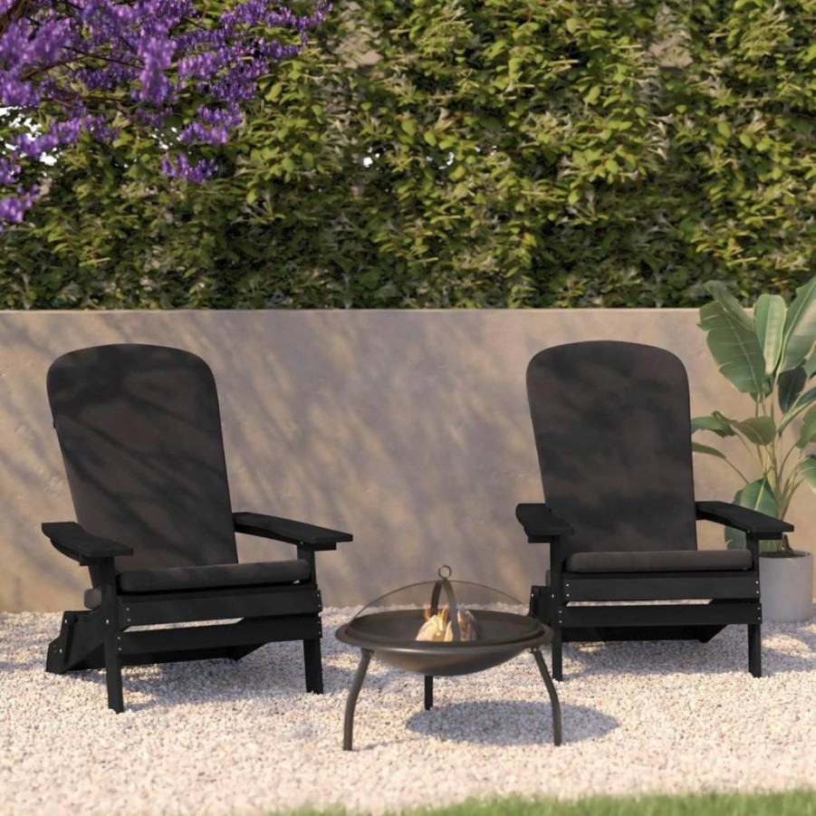Flash Furniture 2-Piece White & Blue Folding Adirondack Chairs Set - Poly Resin Outdoor Patio Seating with All-Weather Cushions for Indoor/Outdoor Use
