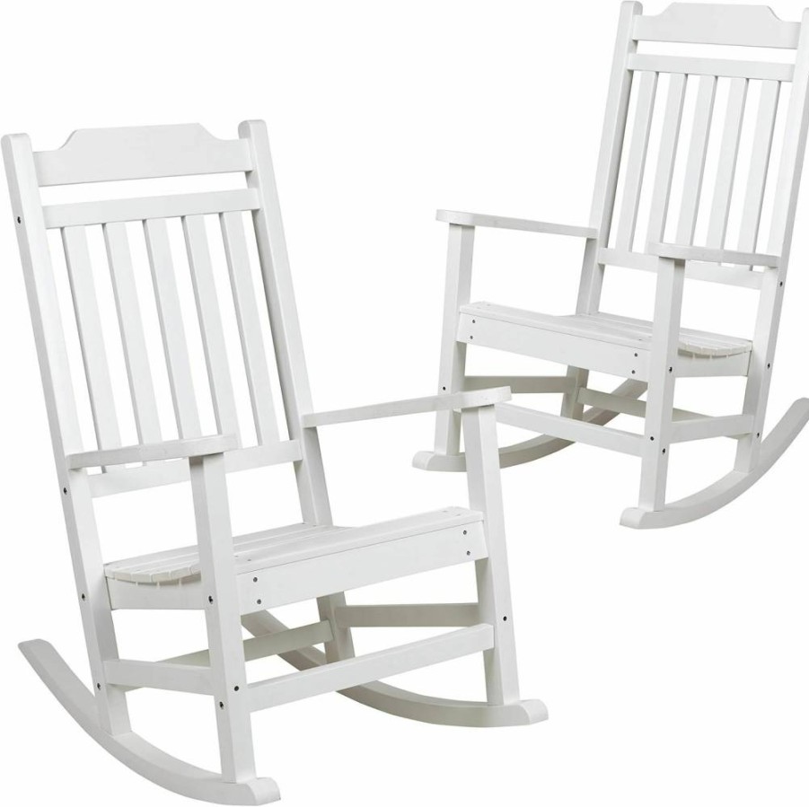Flash Furniture Winston Outdoor Poly Resin Rocking Chair - All-Weather Gray Patio Rocker
