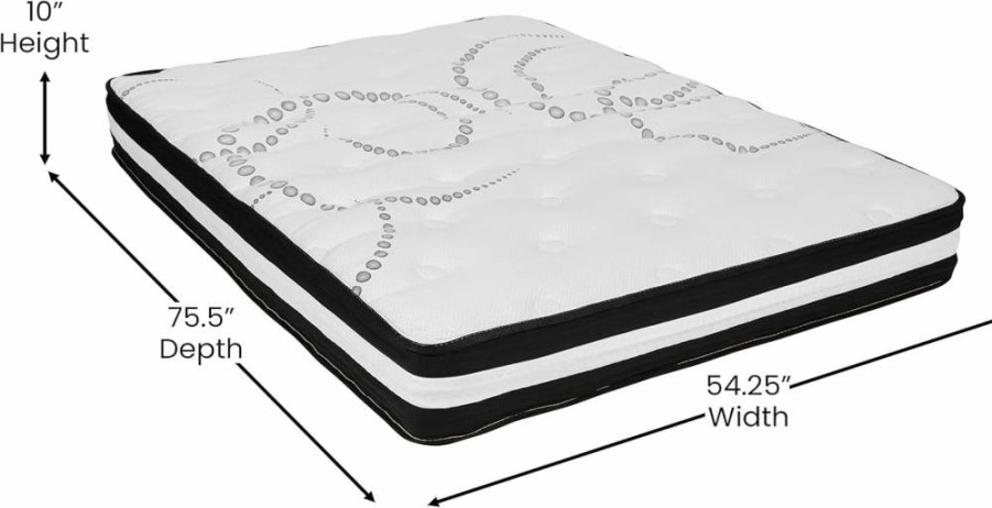 Flash Furniture 12" Hybrid Pocket Spring & Foam Mattress in a Box - Full Size, Pressure Relief, Comfortable Sleep Capri Collection
