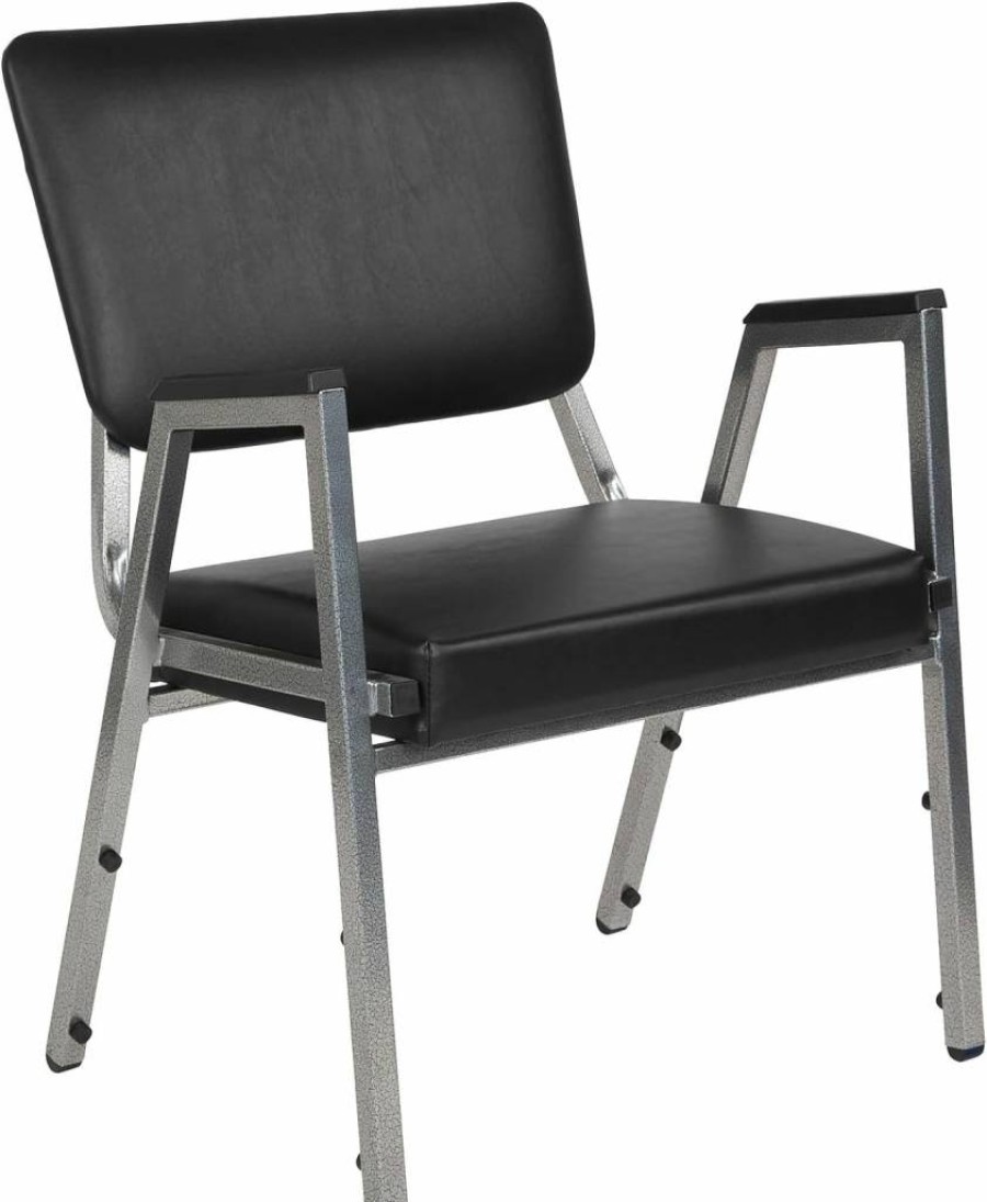 Flash Furniture Heavy Duty Bariatric Chair - 500 lb Capacity, Black Vinyl Seat, 1-Pack, Durable Support for Plus-Size Adults