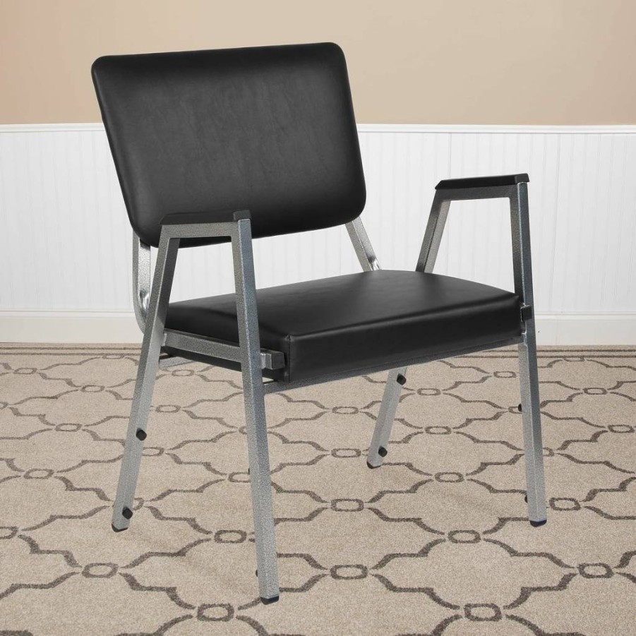 Flash Furniture Heavy Duty Bariatric Chair - 500 lb Capacity, Black Vinyl Seat, 1-Pack, Durable Support for Plus-Size Adults