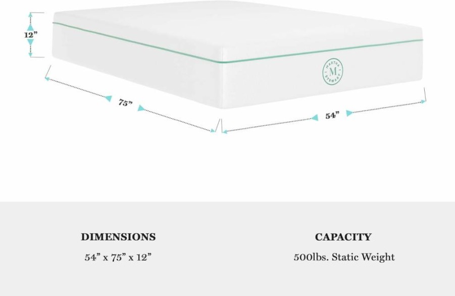 Martha Stewart SleepComplete King Size Mattress - 12" Medium Firm 5-Layer Cooling Gel & Green Tea Memory Foam, Breathable Jacquard Cover, Bed in a Box, White