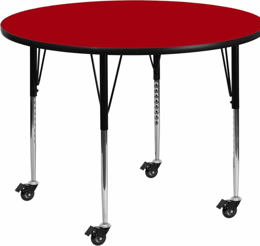 Flash Furniture 42" Round Oak Activity Table, 31" Height, Durable Kids Table for Classroom or Home