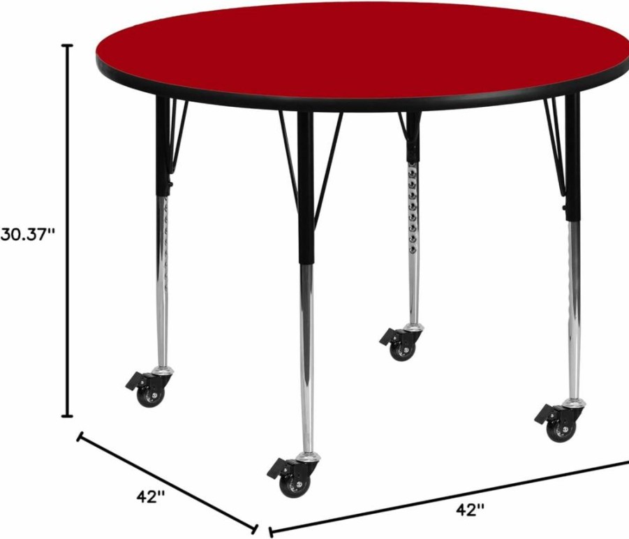 Flash Furniture 42" Round Oak Activity Table, 31" Height, Durable Kids Table for Classroom or Home