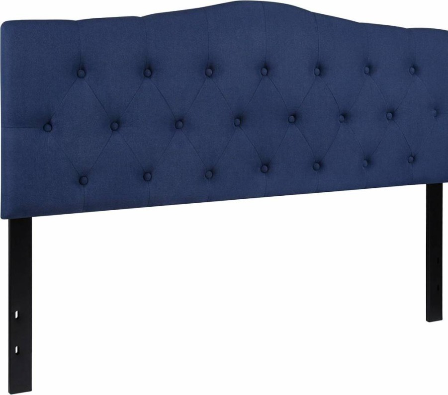 Flash Furniture Navy Blue Queen Size Upholstered Headboard with Tufted Design - Cambridge Collection